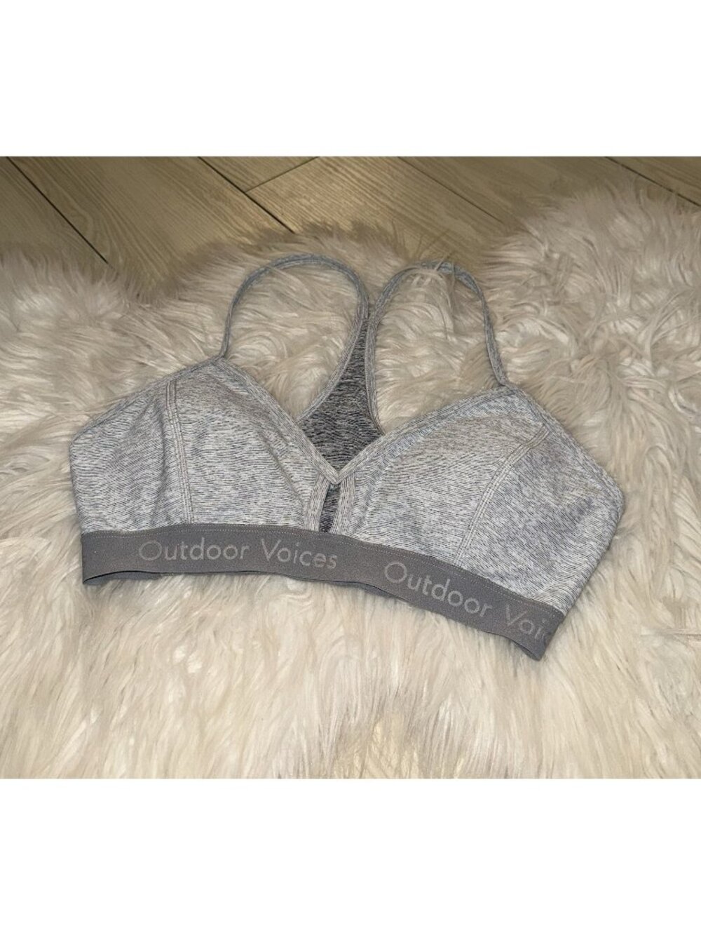 Outdoor Voices Steeplechase Sports Bra Racerback Lined WF Womens S Small Gray